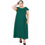 Generic Women's Fit And Flare Green Dress (Color:Green, Material:Polyester)