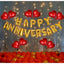 Generic Red And Golden Happy Anniversary Decorations Set Of Metallic Balloons (Multicolor)