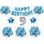 Generic 9Th Happy Birthday Decoration Combo With Foil And Star Balloons (Blue, Silver)