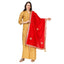 Generic Women's Velvet Gotta Patti Dupatta (Red, Length: 2.25 to 2.50 Mtr)