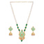 Generic Women's Rose Gold Plated Alloy Necklace & Earings Set (Green)