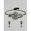 Generic Women's Rose Gold Plated Alloy Necklace & Earings Set (Black)