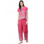 Generic Women's Casual Short Sleeve Printed Rayon Pajama Set (Pink)