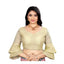 Generic Women's Organza Embroidery Readymade Blouse (Cream, Size: Free Size)
