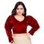 Generic Women's Organza Plain Readymade Blouse (Maroon, Size: Free Size)