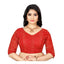 Generic Women's Georgette Embroidery Readymade Blouse (Red, Size: Free Size)
