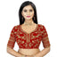 Generic Women's Velvet Embroidery Readymade Blouse (Red, Size: Free Size)