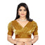 Generic Women's Organza Plain Readymade Blouse (Metalic Gold, Size: Free Size)