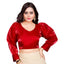 Generic Women's Organza Plain Readymade Blouse (Red, Size: Free Size)