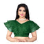 Generic Women's Nylon Diamond Work Readymade Blouse (Green, Size: Free Size)