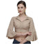 Generic Women's Cotton Striped Readymade Blouse (Beige, Size: Free Size)