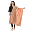 Generic Women's Chanderi Self Design Dupatta (Peach, Length: Free Size)