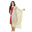 Generic Women's Chanderi Self Design Dupatta (Off White, Length: Free Size)