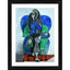 Generic Seated Woman with Green Shawl 1960 Painting With Wood Photo Frame (Multicolor)