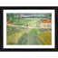 Generic Train in the Rains at Auvers 1890 Painting With Wood Photo Frame (Multicolor)