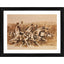 Generic Four Horses and the Battle Painting With Wood Photo Frame (Multicolor)