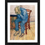 Generic Worn Out Old Man in Sorrow 1982 Painting With Wood Photo Frame (Multicolor)