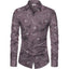 Generic Men's Casual Floral Printed Cotton Blend Unstitched Shirt Fabric 1.6 Mtrs (Violet)