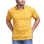 Generic Men's Casual Cotton Printed Polo Neck Half Sleeve T-Shirt (Mustard)
