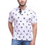 Generic Men's Casual Cotton Printed Polo Neck Half Sleeve T-Shirt (White)