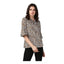 Generic Women's Polyester Animal Print Bell Sleeve Top (Orange - Black)