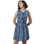 Generic Women's Rayon Tie & Dye Sleeveless Above Knee Dress (Blue)