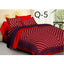 Generic Cotton Printed Queen Size Bedsheet With 2 Pillow Covers (Red, 90x100 Inch)