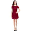 Generic Women's Rasal Solid Round Neck Cap Sleeve Dress (Maroon)