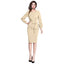 Generic Women's Knitting stretchable Solid Round Neck Full Sleeve Dress (Beige )