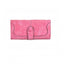 Generic Women's Faux Leather Medium Snap Button Wallet (Pink)