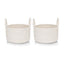 Generic Cotton Round Storage Rope Woven Baskets Pack of 2 (White)