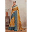 Generic Women's Crepe Silk Printed Saree With Unstitched Blouse 5.5Mtr (Mustard)