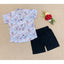Generic Boy's Cotton Blend Printed Short Sleeve Shirt and Shorts Set (MultiColor)