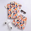 Generic Boy's Lycra Blend Printed Short Sleeve Shirt and Shorts Set (MultiColor)