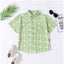 Generic Boy's Cotton Blend Printed Short Sleeve Shirt (Green)