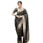 Generic Women's Silk Printed Saree With Unstitched Blouse 5.5Mtr (Black)