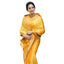 Generic Women's Silk Printed Saree With Unstitched Blouse 5.5Mtr (Yellow)