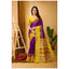 Generic Women's Soft Dola Cotton Kalamkari Printed Saree With Unstitched Blouse 5.5Mtr (Purple)