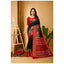 Generic Women's Soft Dola Cotton Kalamkari Printed Saree With Unstitched Blouse 5.5Mtr (Black)