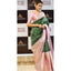 Generic Women's Litchi silk Printed Saree With Unstitched Blouse (Green)