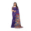 Generic Women's Linen Printed Saree With Unstitched Blouse 5.5Mtr (Purple)
