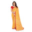 Generic Women's Georgette Printed Saree With Unstitched Blouse 5.5Mtr (Yellow)