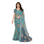 Generic Women's Georgette Printed Saree With Unstitched Blouse 5.5Mtr (Turquoise Green)