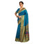 Generic Women's Silk Blend Zari Weaving Saree With Unstitched Blouse 5.5Mtr (Turquoise)