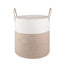 Generic Cotton 12x14 Inch-Kidi-Handle Storage Basket For Clothes (Kidi-White)
