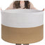 Generic Cotton 16x14 Inch Pack of 1 Storage Basket For Clothes (Beige-White)