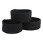 Generic Cotton 8x3 Inch Round 3 Set Bedside Organizer (Black)