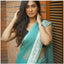 Generic Women's Soft Lichi Silk Printed Saree With Unstitched Blouse 5.5Mtr (Sky-Blue)