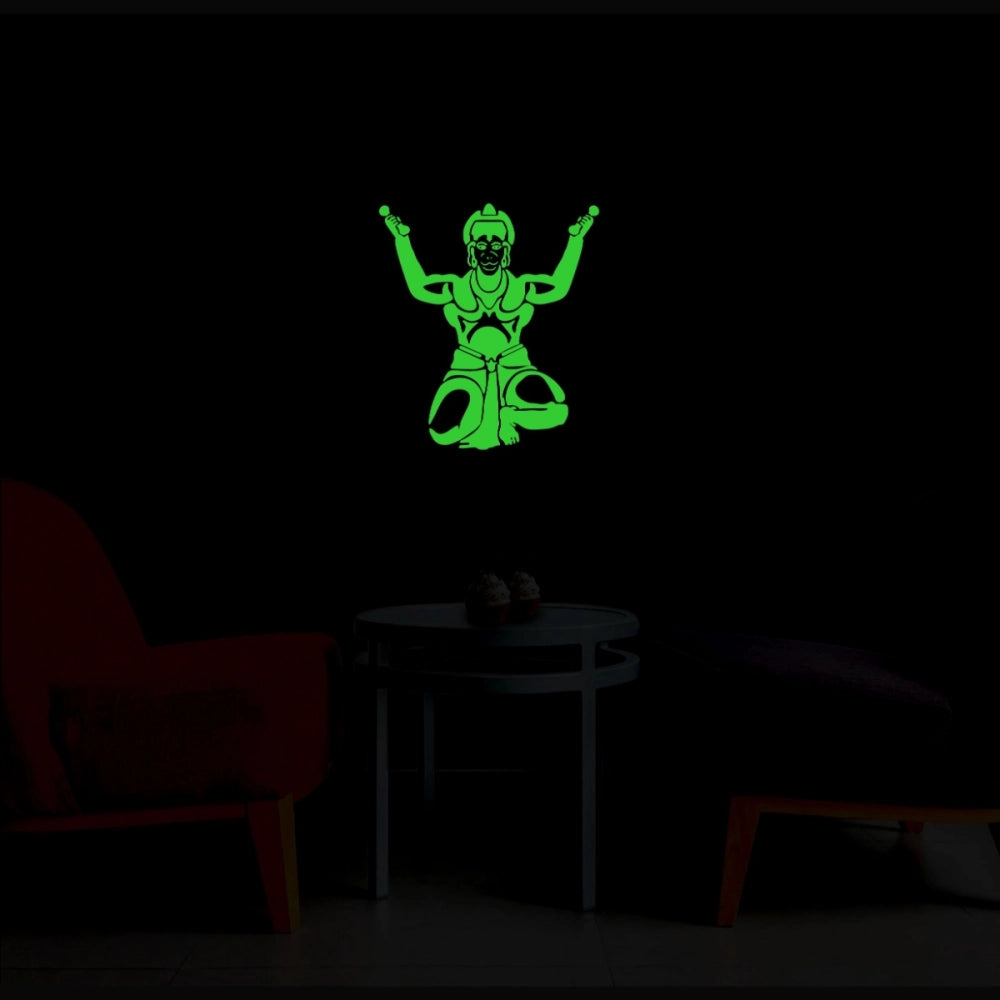 Generic Green Hanuman Ji Radium Wall Sticker Secondary image