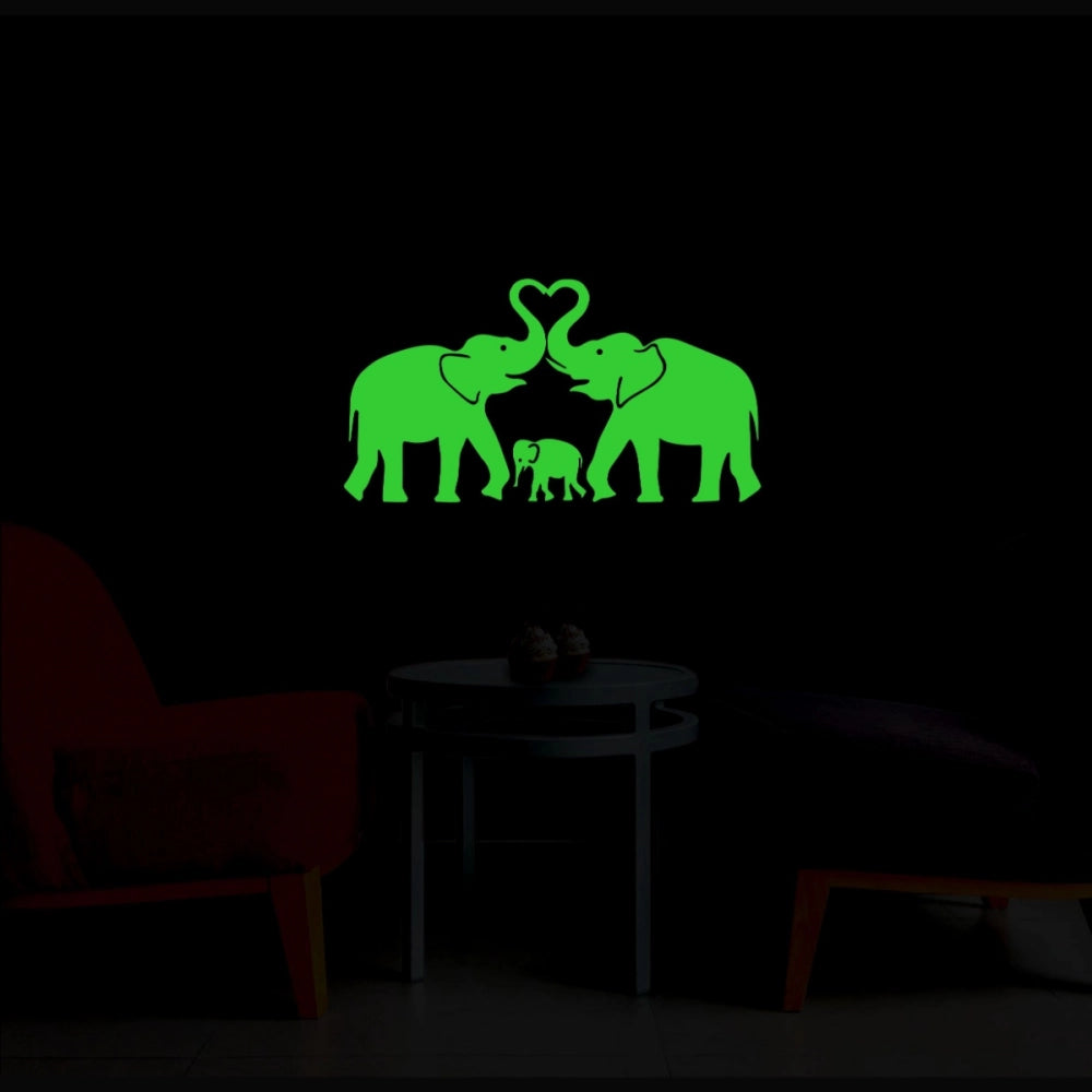 Generic Green Decorative Elephant Radium Wall Sticker Secondary image